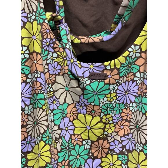 Roxy swim All About Sol One Piece Floral Hippie V-neck Low back Adjustable Tie S - Picture 7 of 10